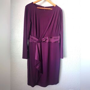 Ralph Lauren Purple Long Sleeve Sheath Dress for Cocktail